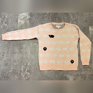 Parkhurst Pink Black Sheep Pattern Crewneck Sweater